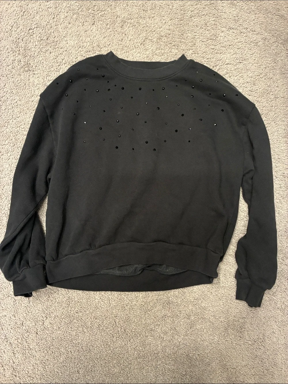Gap Kids Black Embellished Crewneck Sweatshirt